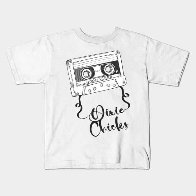 Good Vibes Dixie Chicks // Retro Ribbon Cassette Kids T-Shirt by Stroke Line